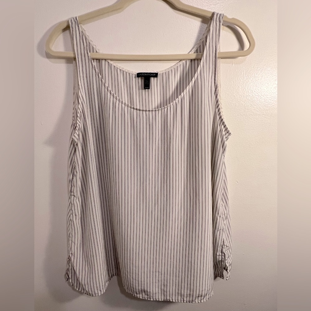 Eileen Fisher Gray Striped Tank Top